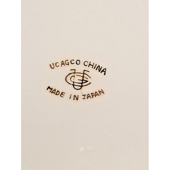 Ucagco China Footed Tea Cup & Saucer Pink Mums and Gold Trim Vintage Japan - Picture 4 of 7